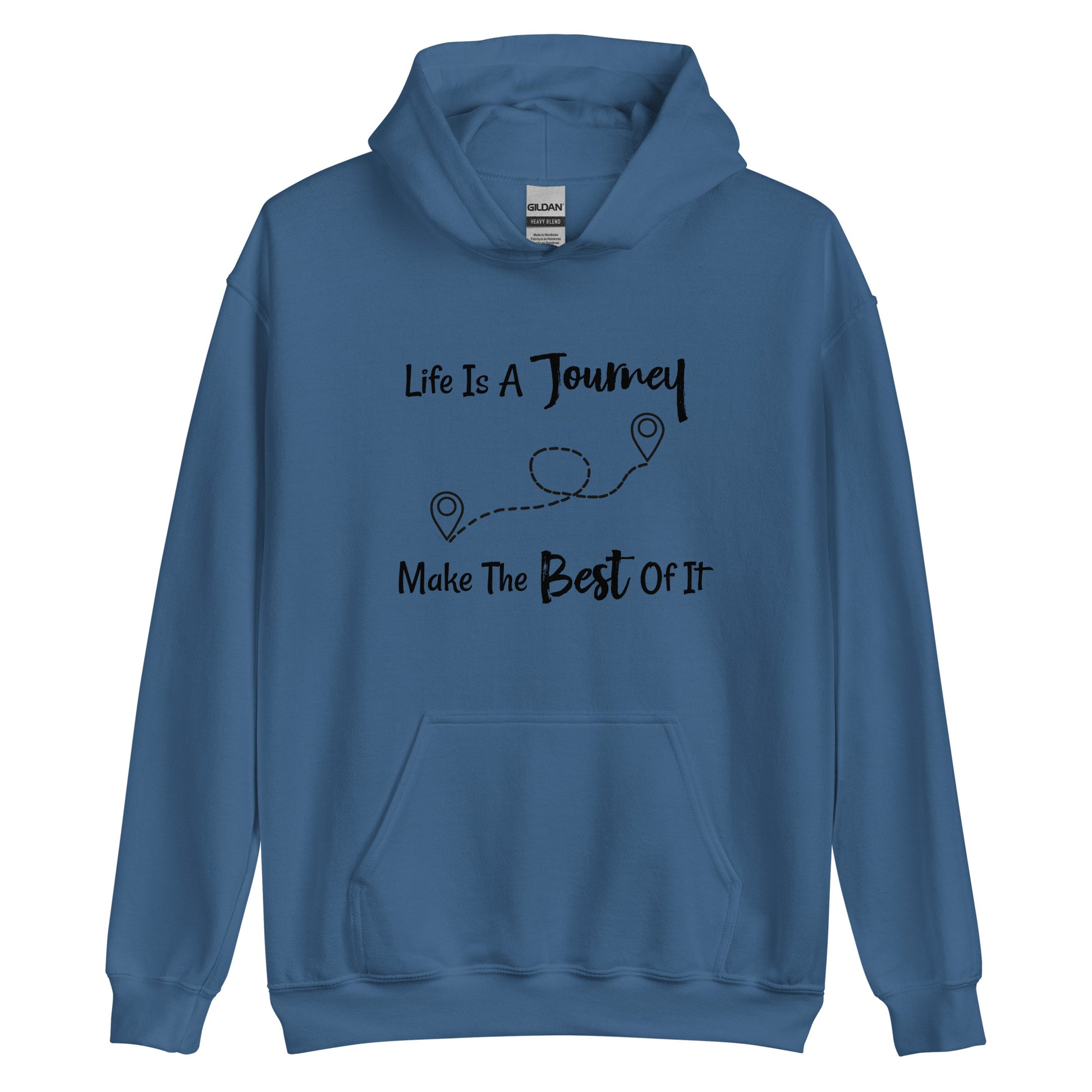 Uplifting life journey hoodie with positive quote

