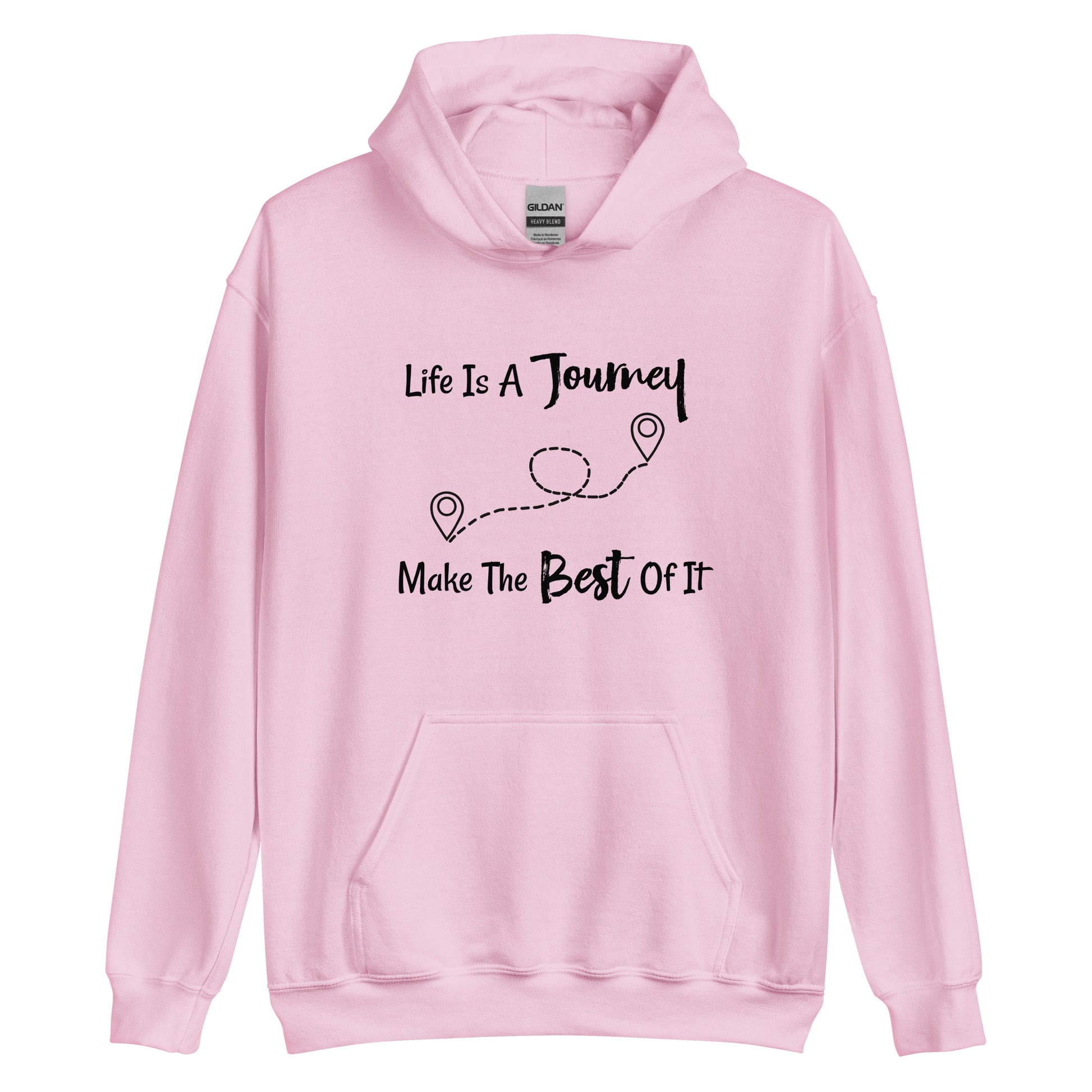 Adventure and travel hoodie with life is a journey design
