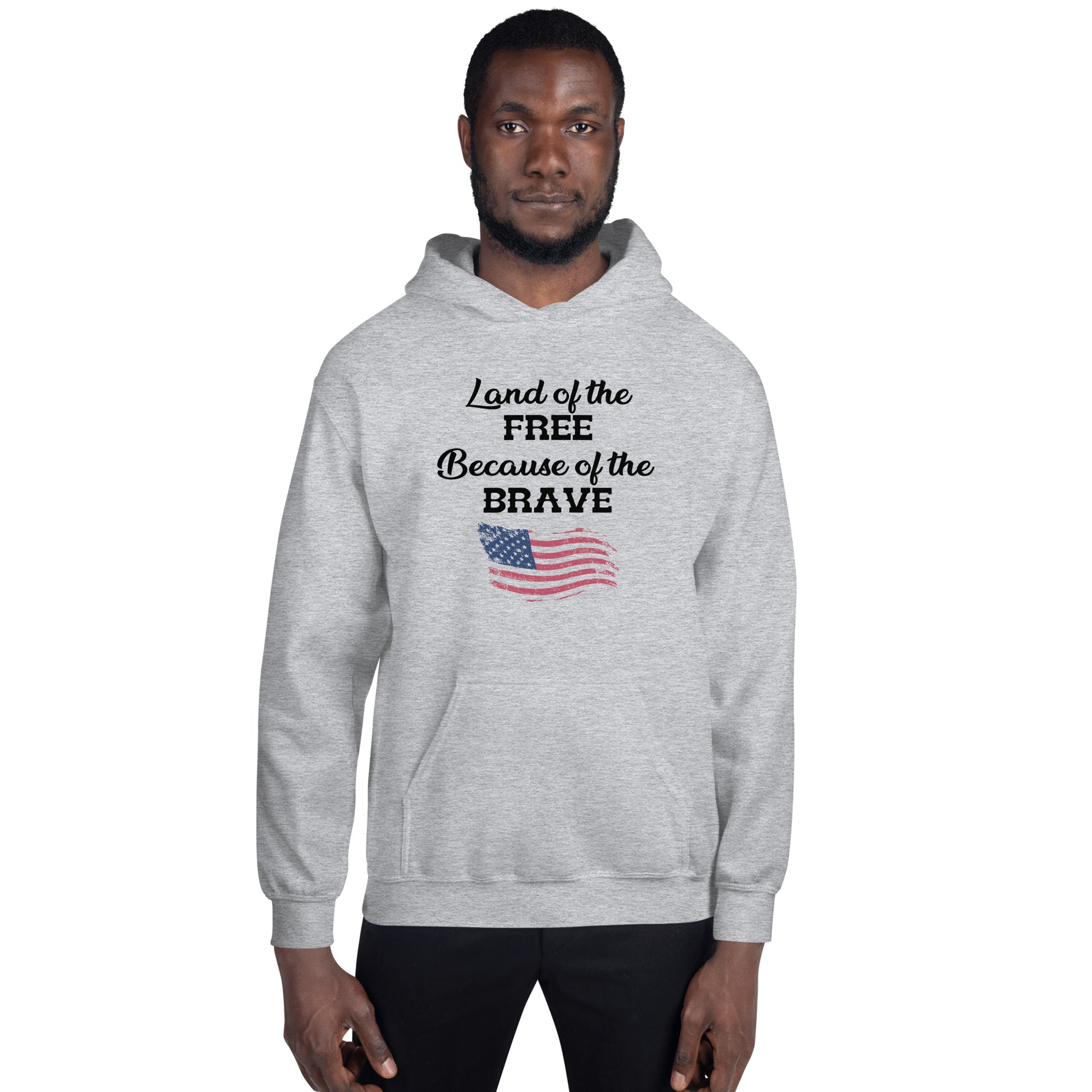 Land of the Free because of the Brave hoodie for all sizes
