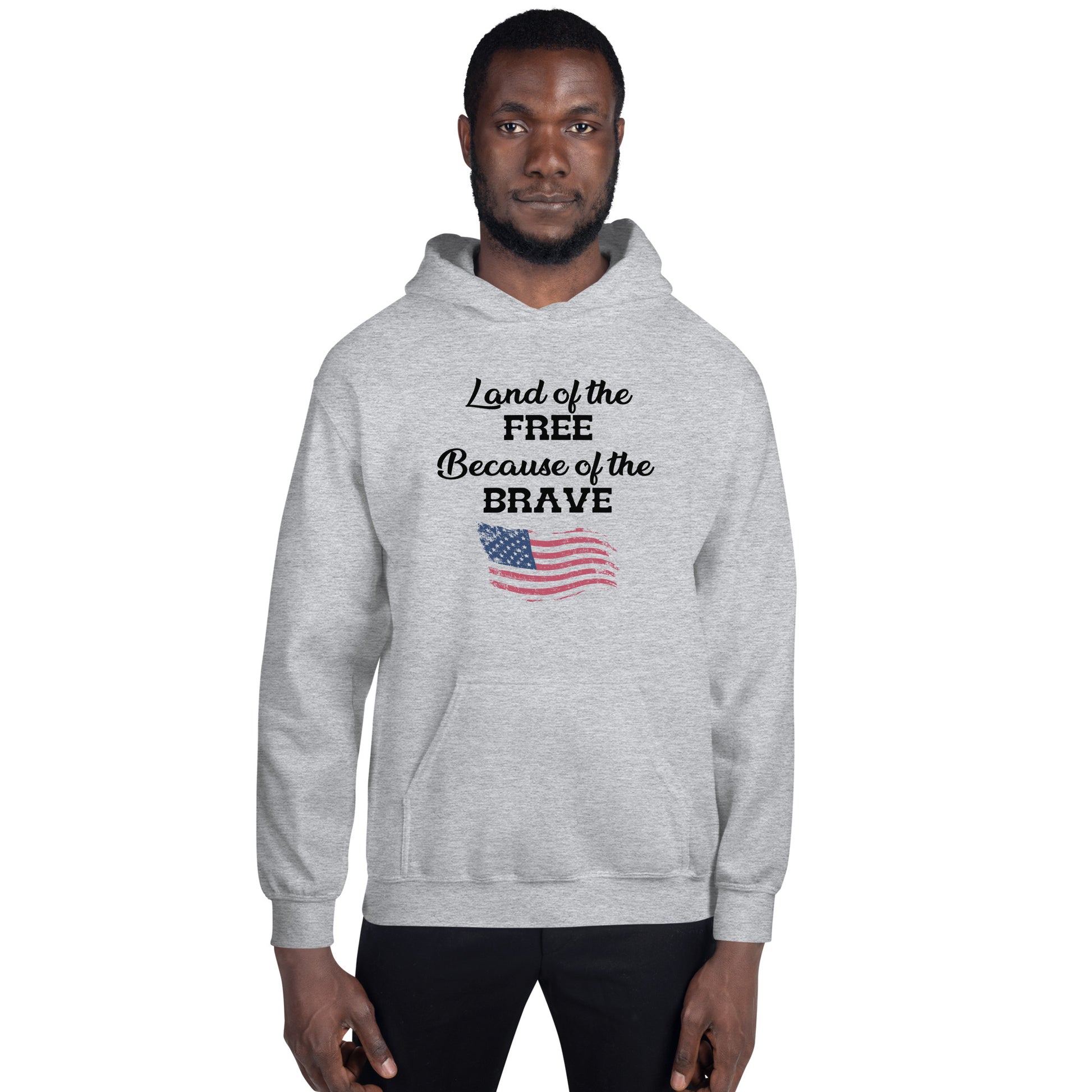 "Land Of The Free, Because Of The Brave" Hoodie - Weave Got Gifts - Unique Gifts You Won’t Find Anywhere Else!