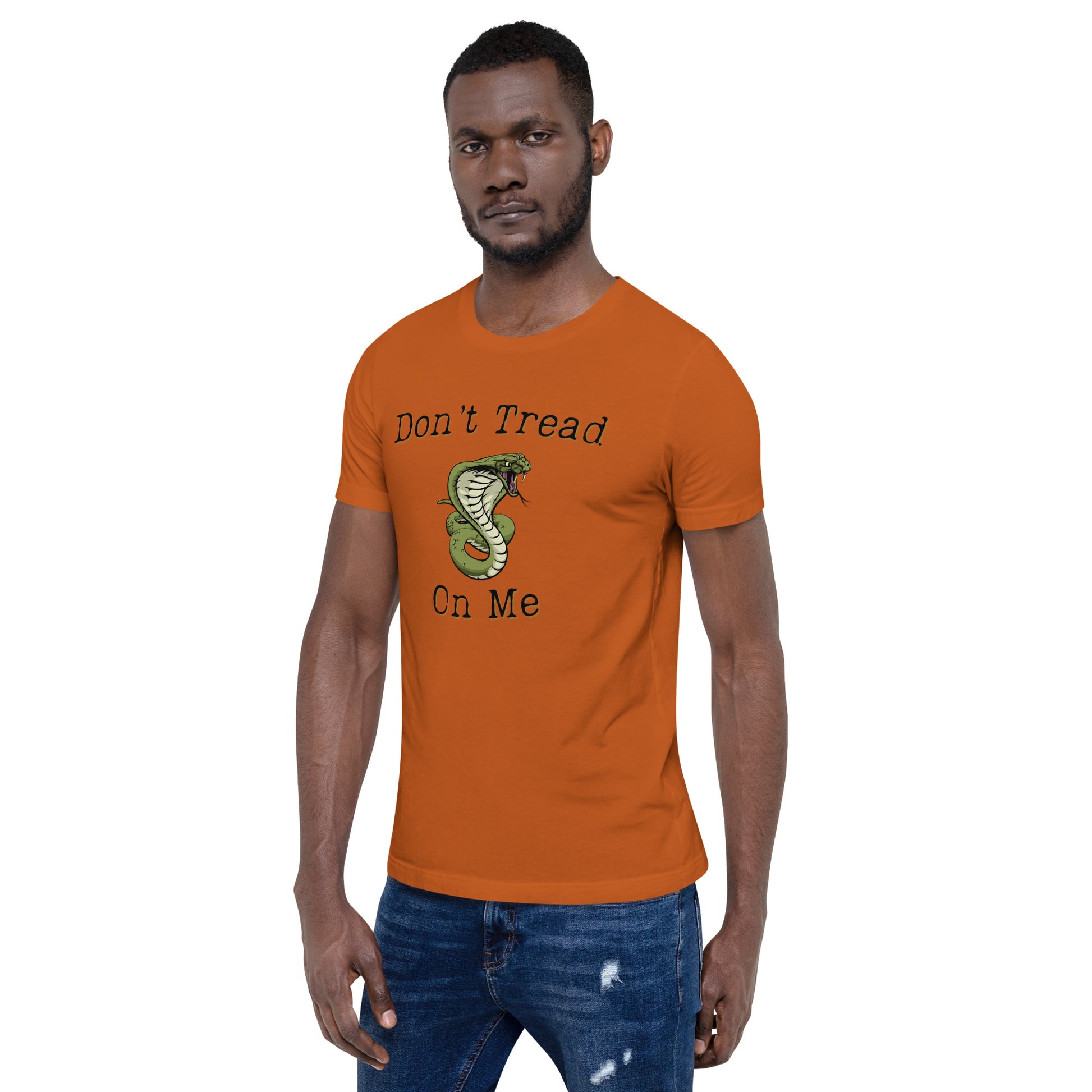 Freedom-themed t-shirt with rustic font and snake design
