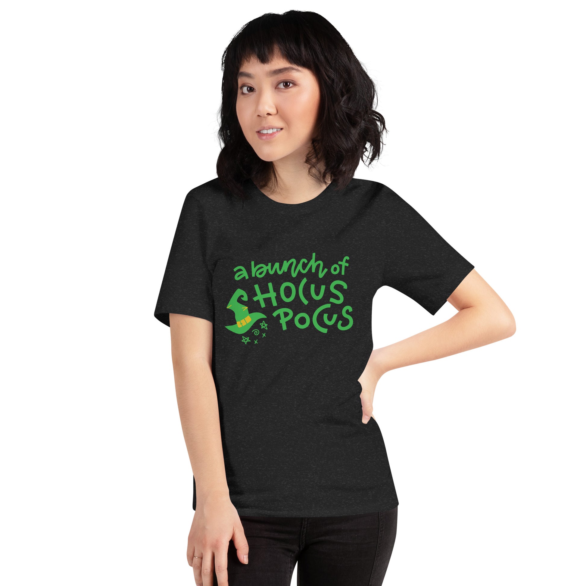 Comfortable hocus pocus t-shirt with playful witchy design
