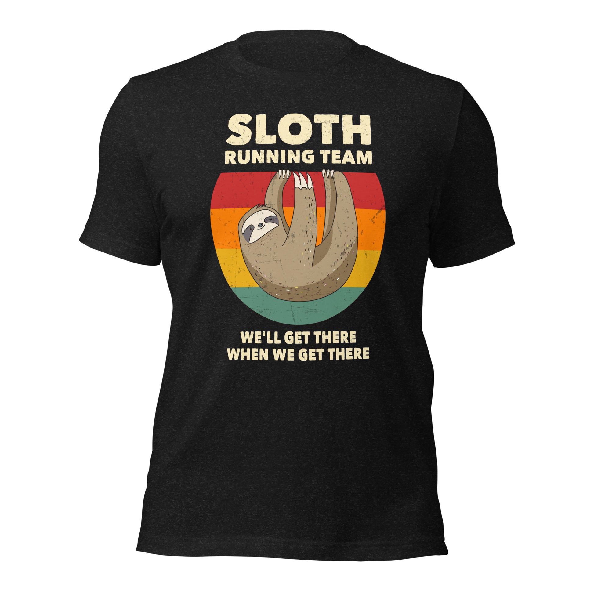 Funny sloth shirt with colorful retro design
