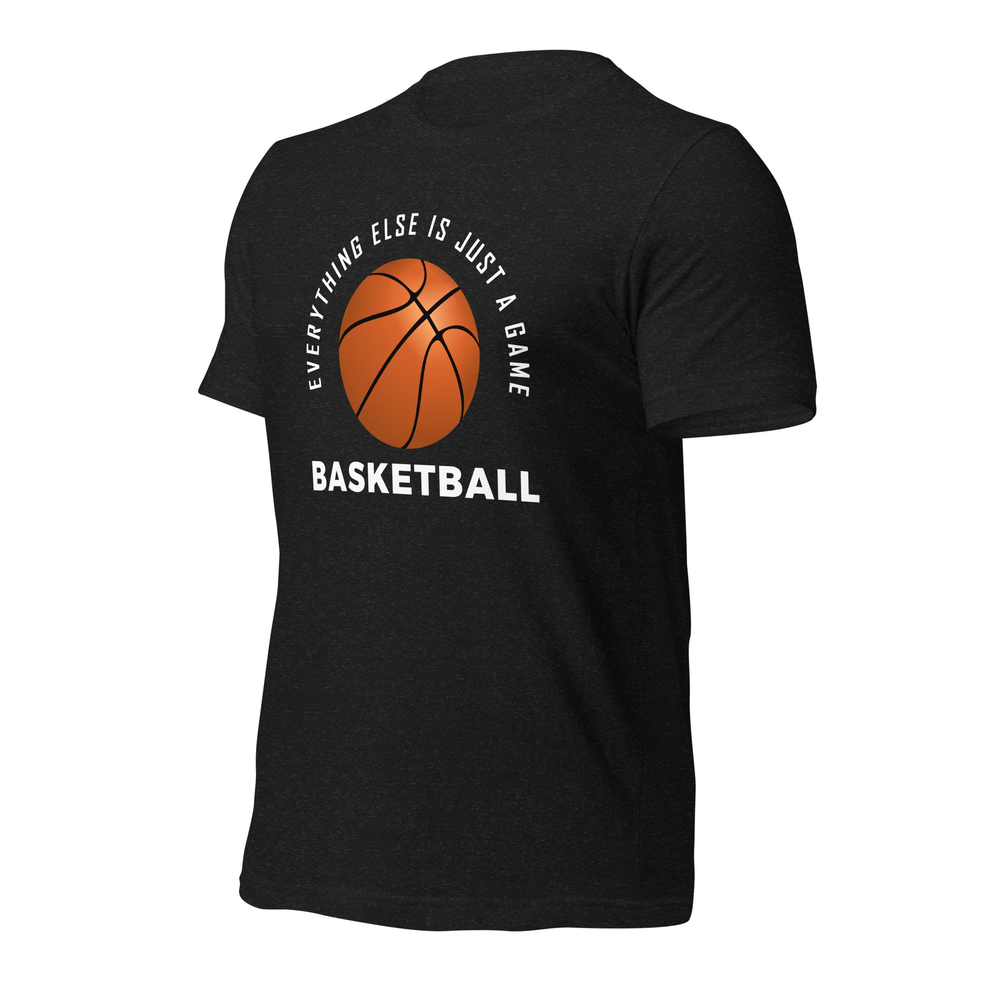Soft cotton t-shirt with basketball graphic and sports quote.

