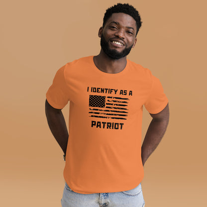 Soft cotton American patriotic t-shirt with bold text
