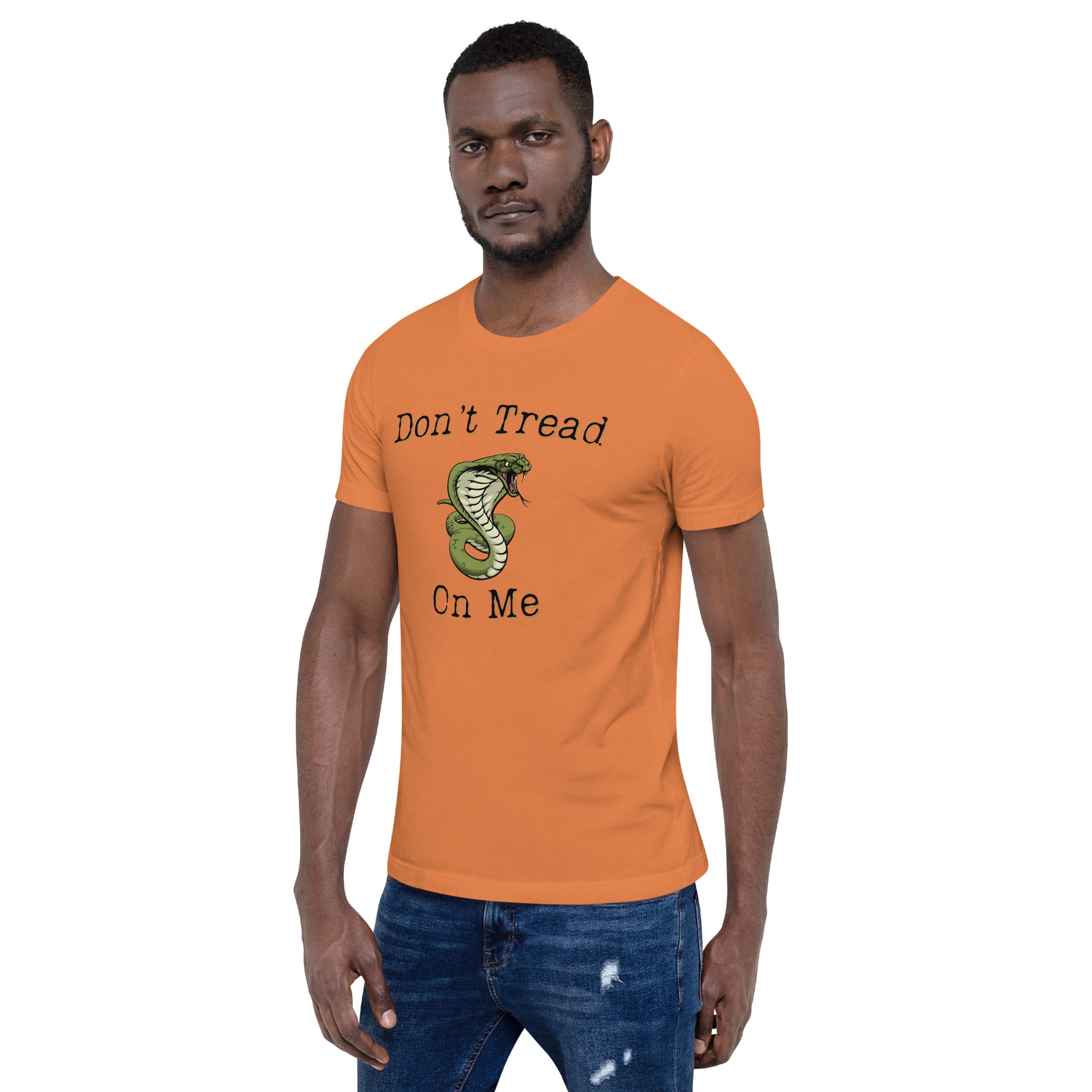 Patriotic shirt with modern cobra graphic and bold text
