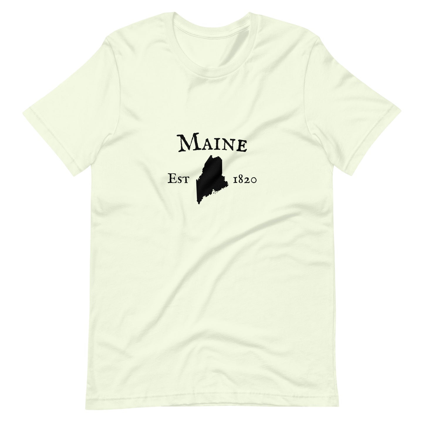 Maine shirt with state outline and est. date
