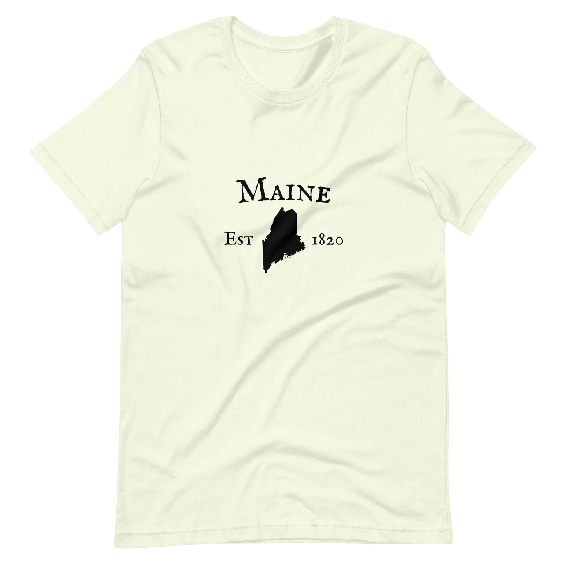 Maine shirt with state outline and est. date
