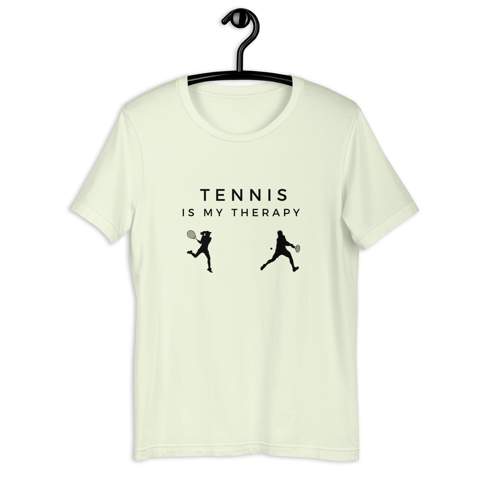 Tennis club shirt with lighthearted message
