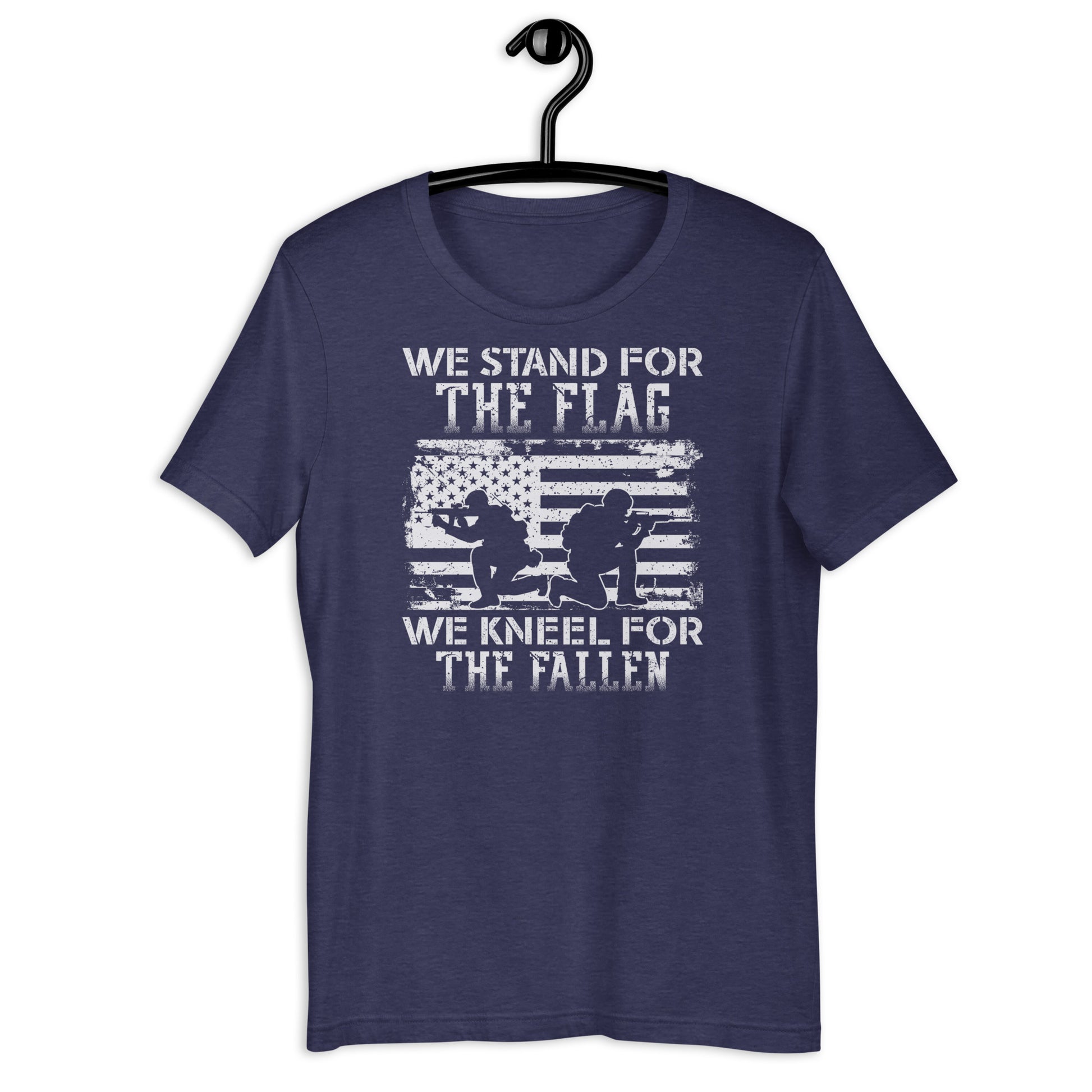 Kneel for the Fallen shirt with bold white design and classic fit.
