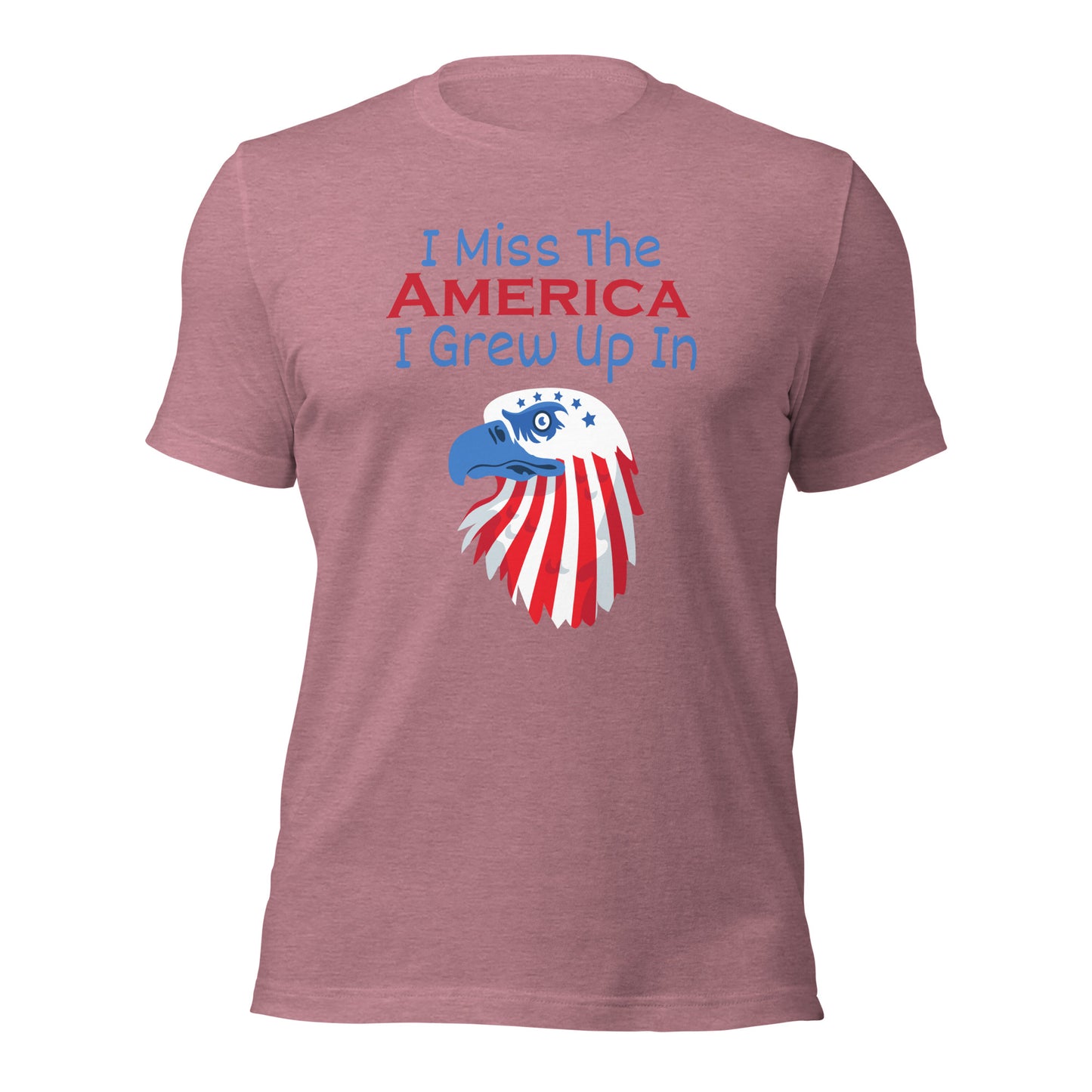 Soft and durable t-shirt with a message of nostalgia for America