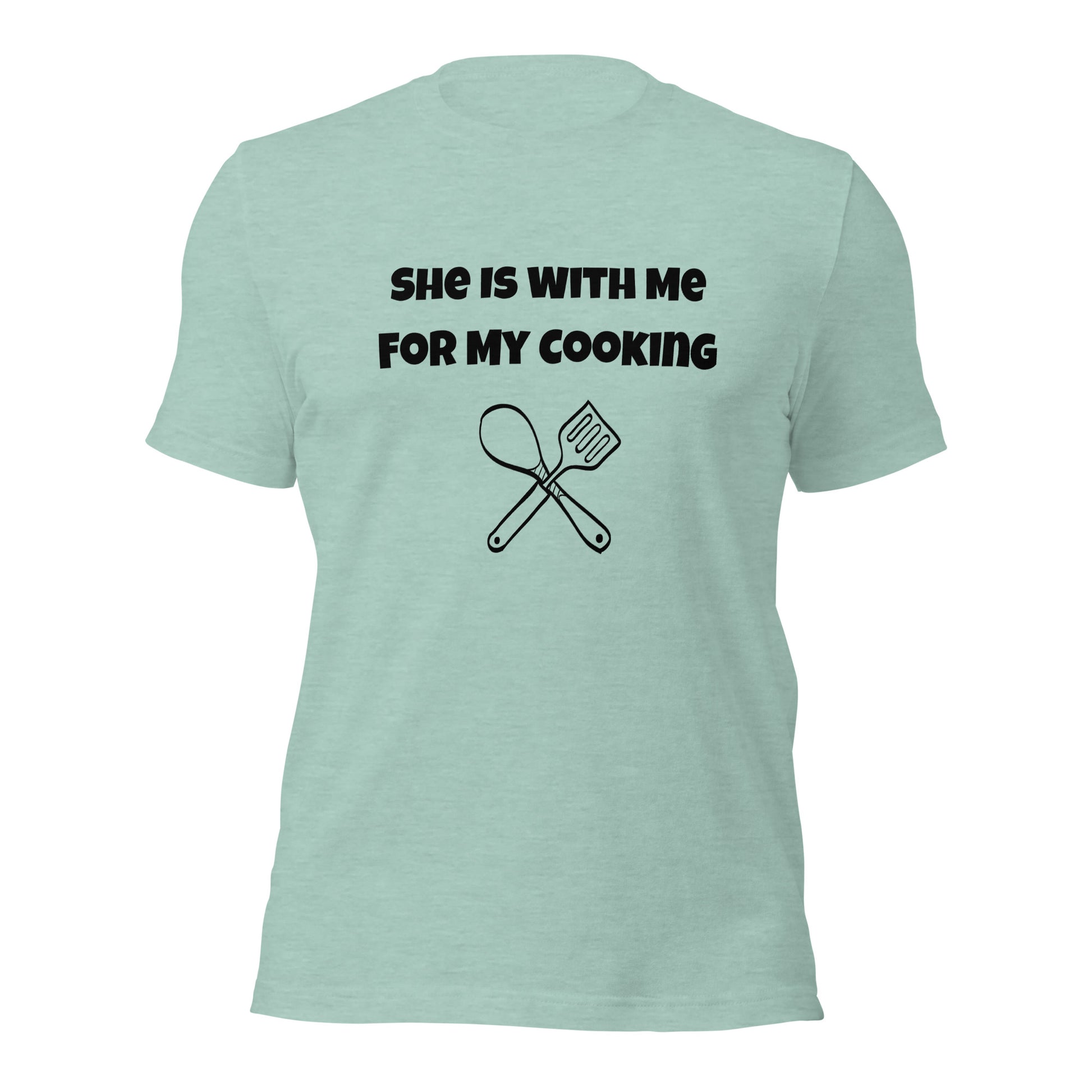 Durable cooking t-shirt with kitchen utensil graphic
