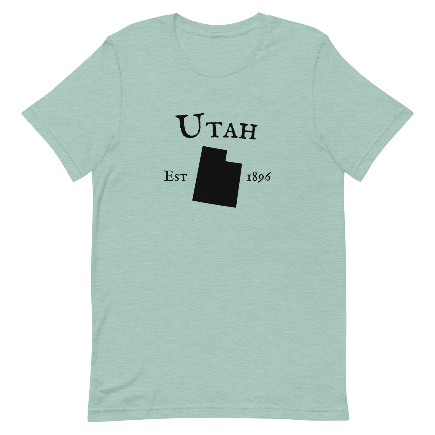 Iconic Utah outline t-shirt with state establishment date
