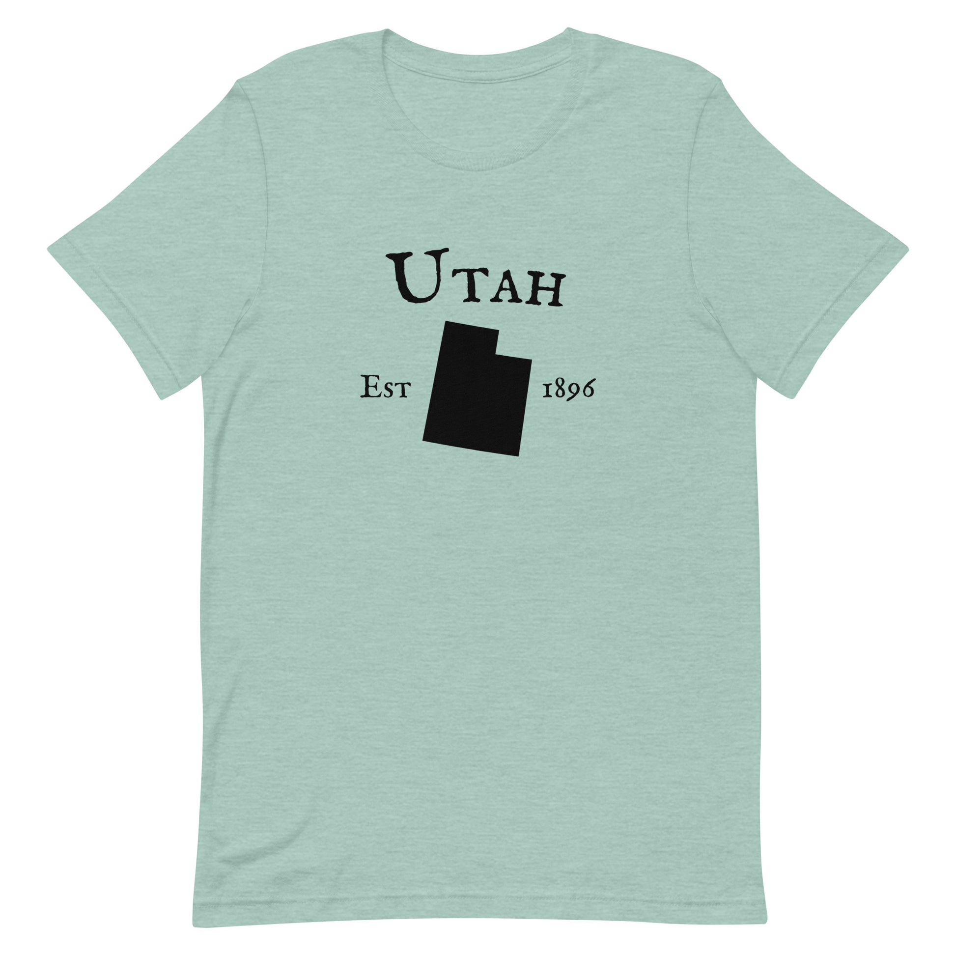 Iconic Utah outline t-shirt with state establishment date
