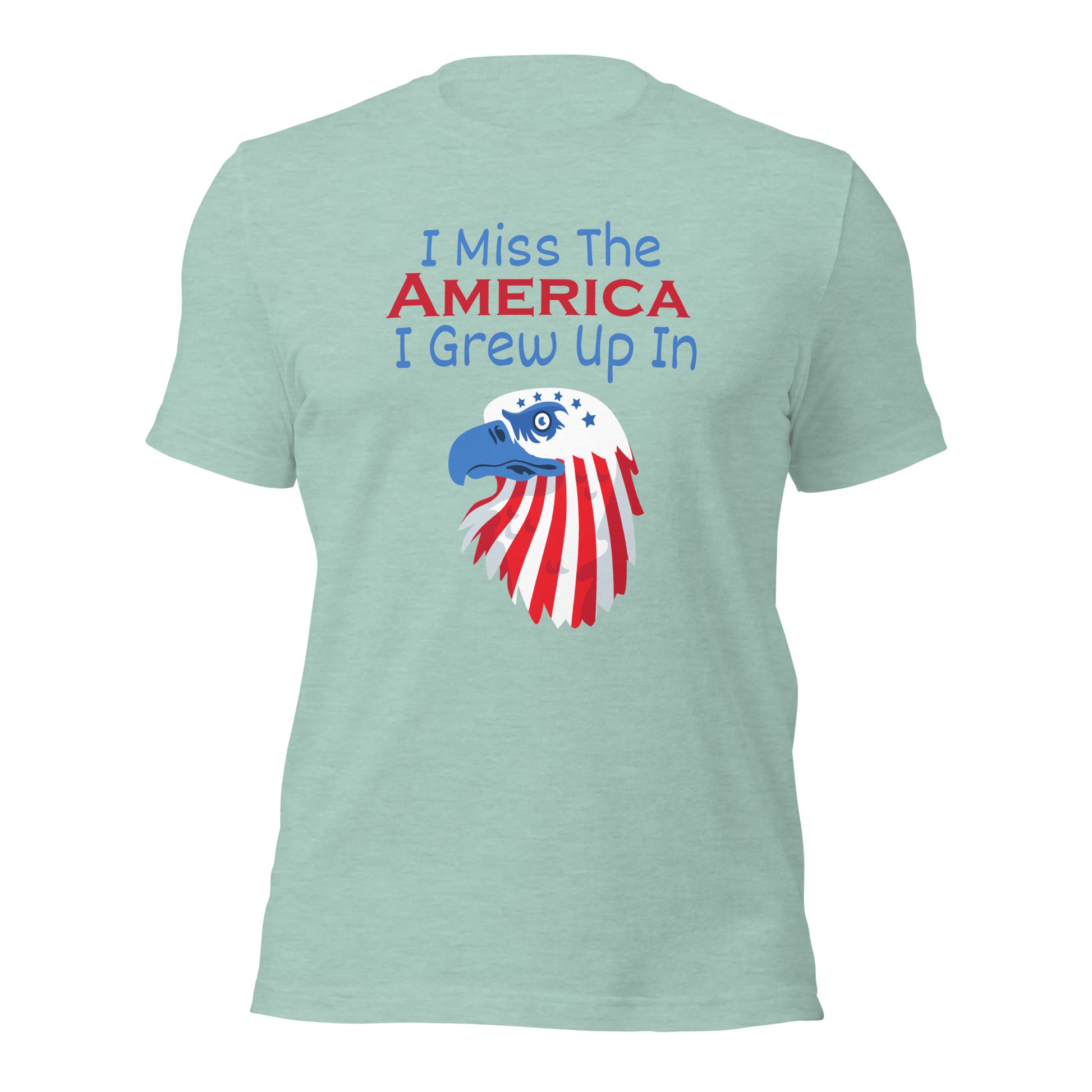 Patriotic bald eagle t-shirt in red, white, and blue
