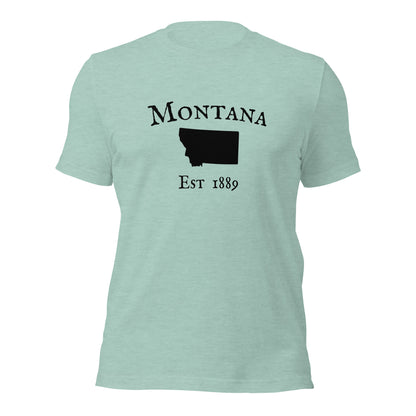 Heather gray Montana t-shirt with stylish state outline
