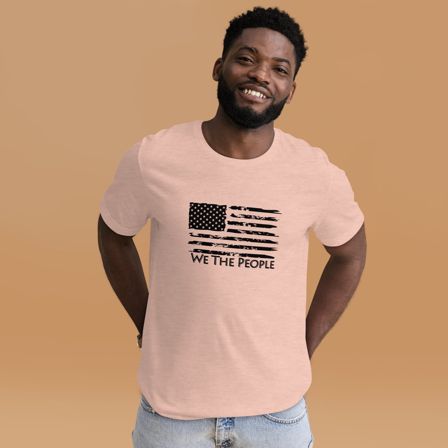 We the People tee with black flag graphic for casual wear

