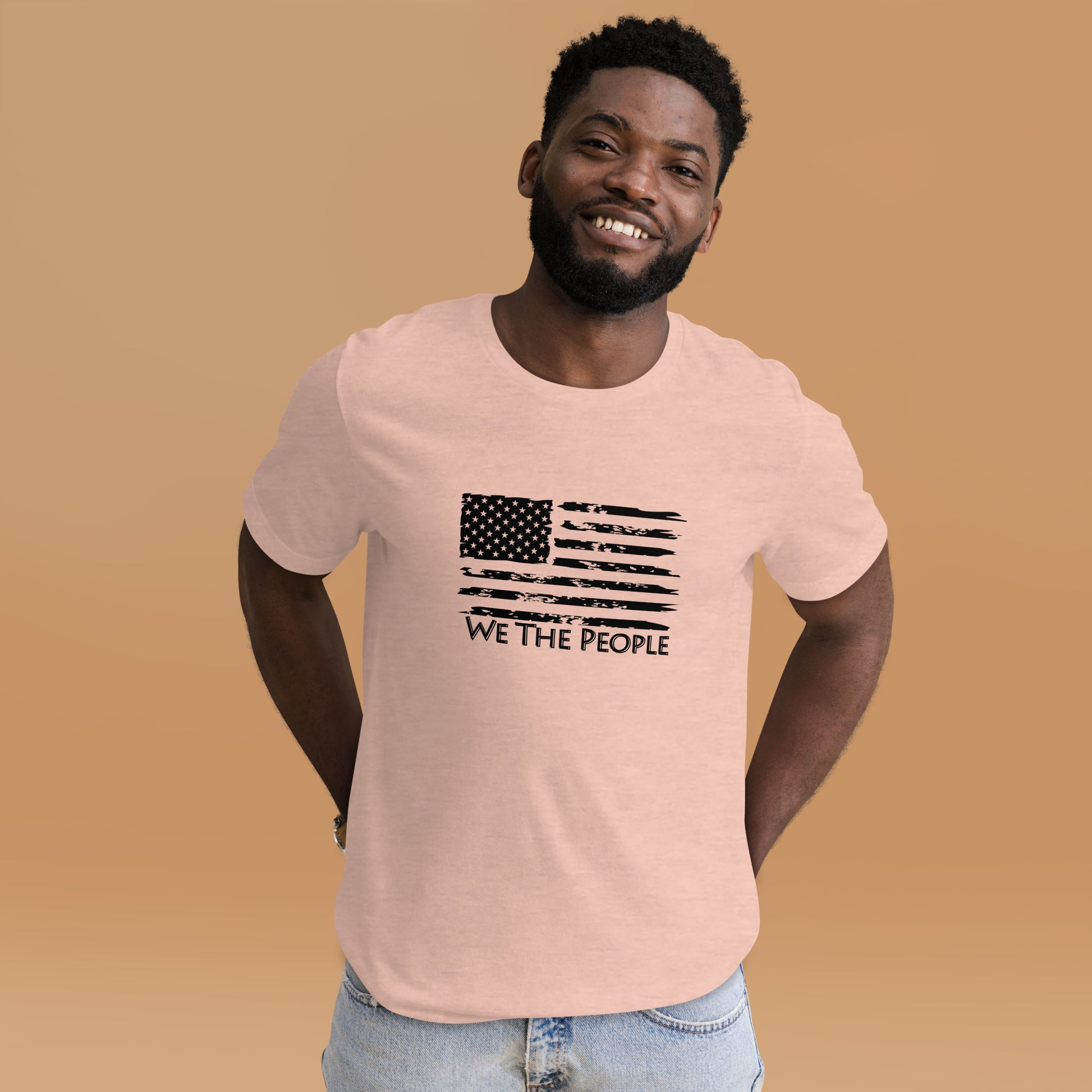 We the People tee with black flag graphic for casual wear
