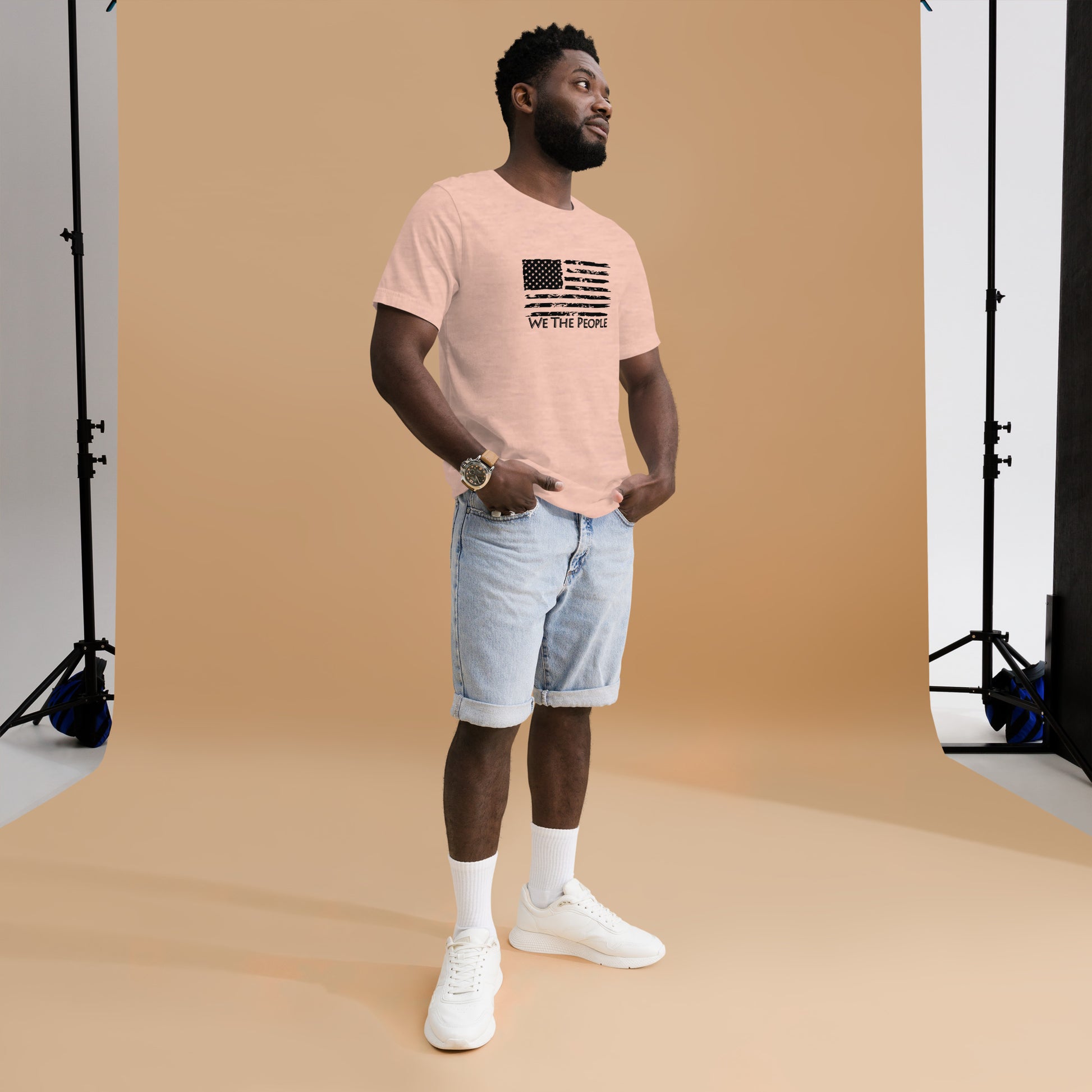 American flag t-shirt with vintage style for patriotic events
