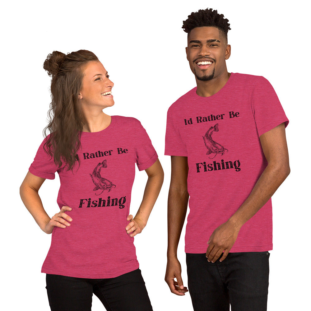 "I'd Rather Be Fishing" cotton t-shirt for outdoor enthusiasts.