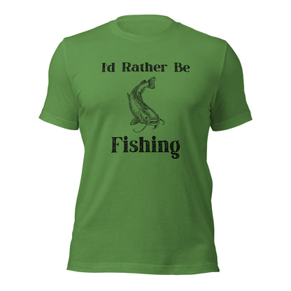 Durable "I'd Rather Be Fishing" tee, perfect for casual wear.