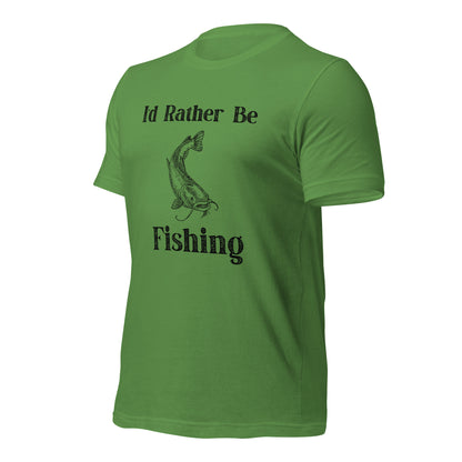 Durable "I'd Rather Be Fishing" tee, perfect for casual wear.