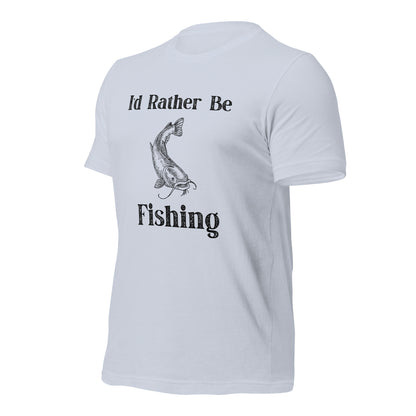 Soft, pre-shrunk "I'd Rather Be Fishing" t-shirt, ideal for fishing trips.