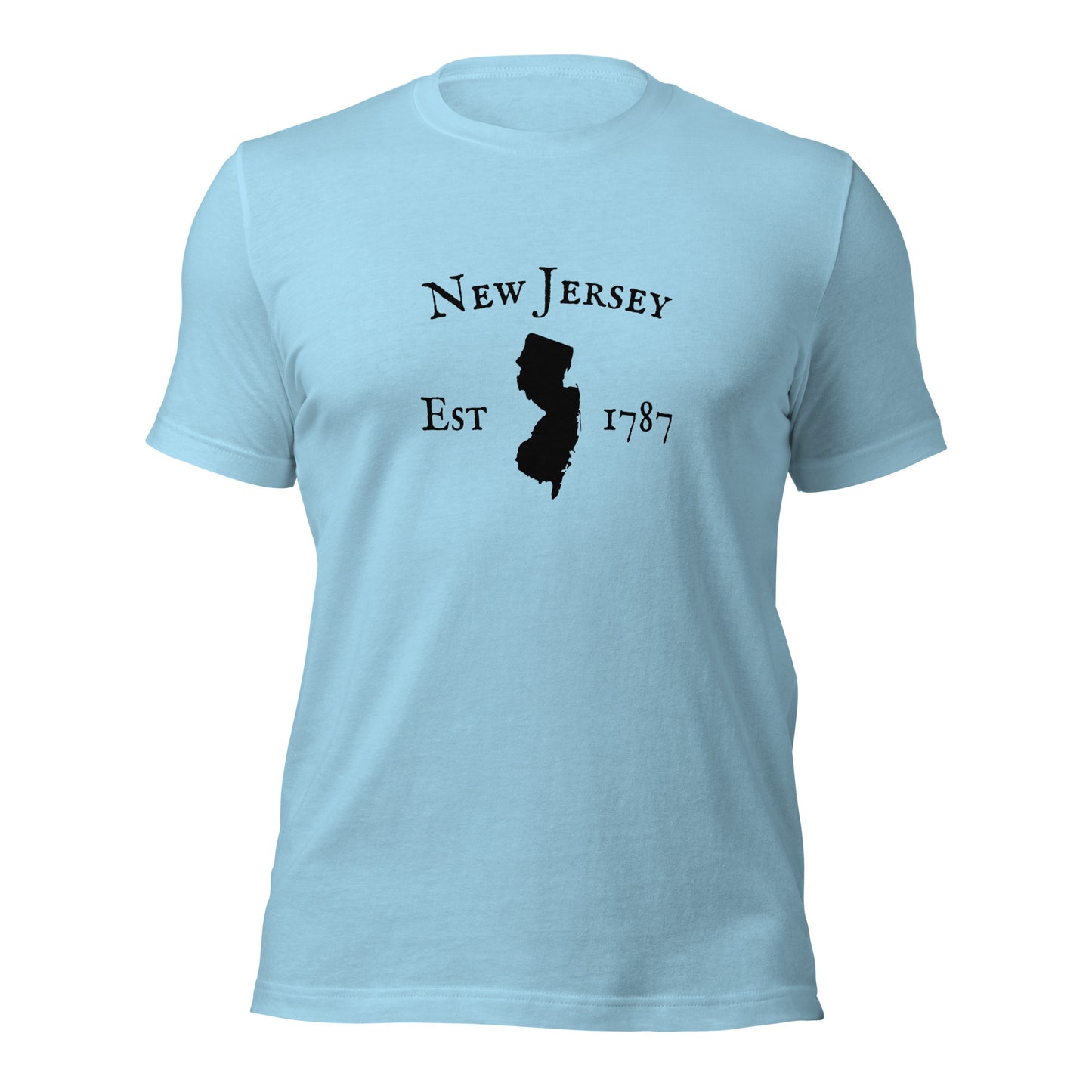 New Jersey state pride t-shirt with outline and date
