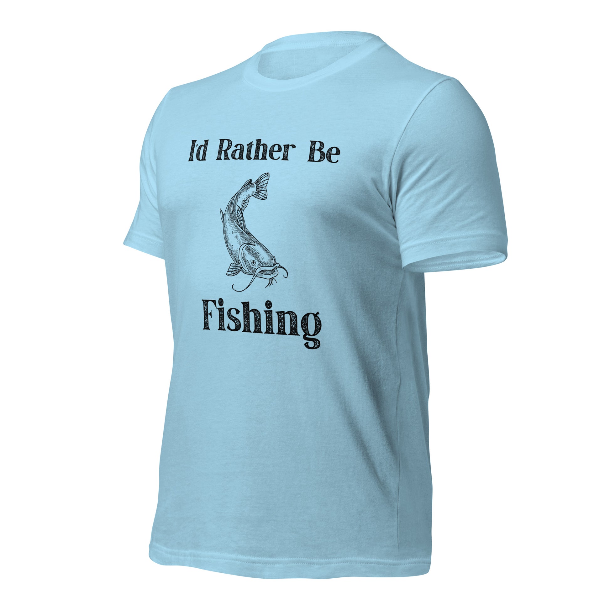 Soft, pre-shrunk "I'd Rather Be Fishing" t-shirt, ideal for fishing trips.