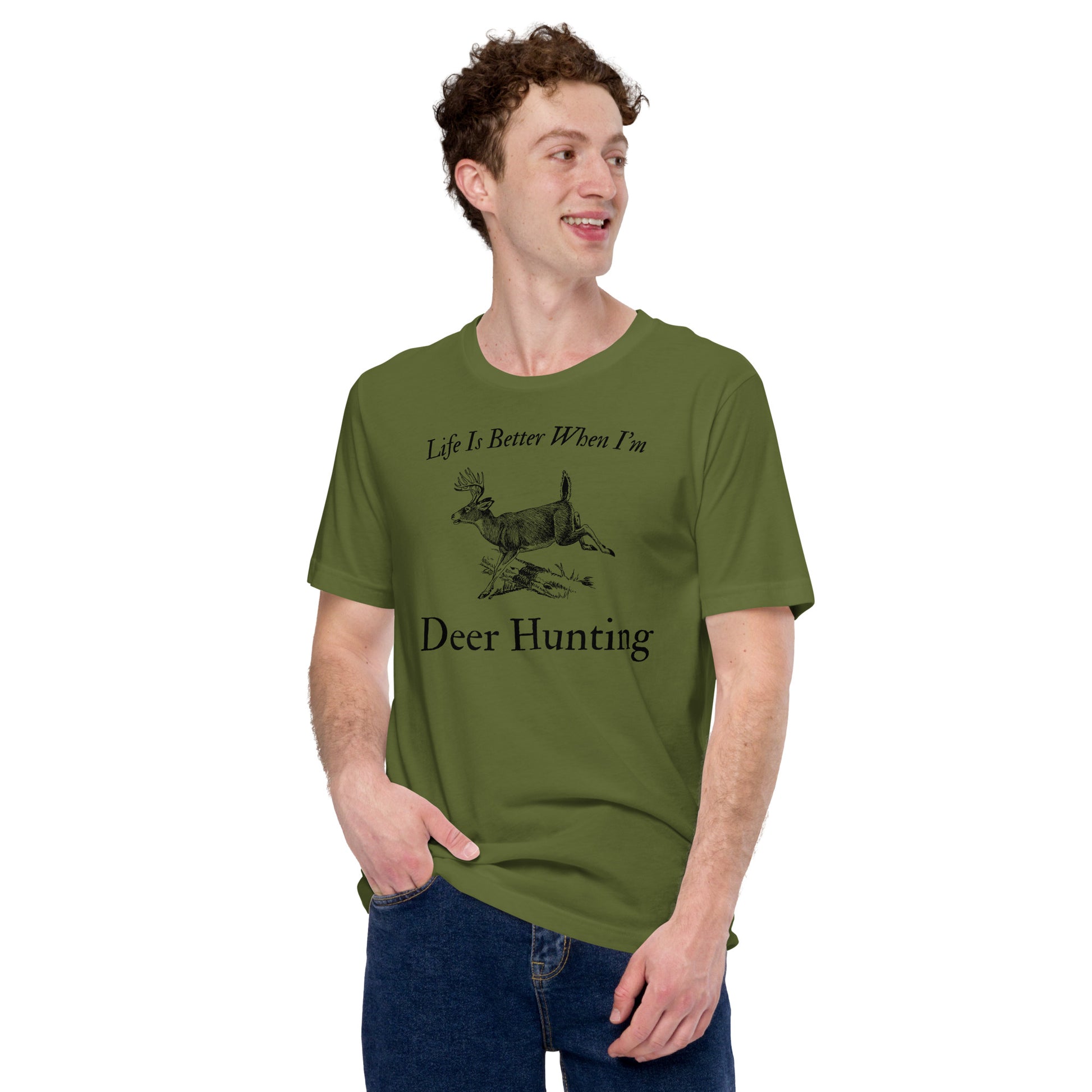 Comfortable and durable 'Life is Better When Hunting' cotton t-shirt