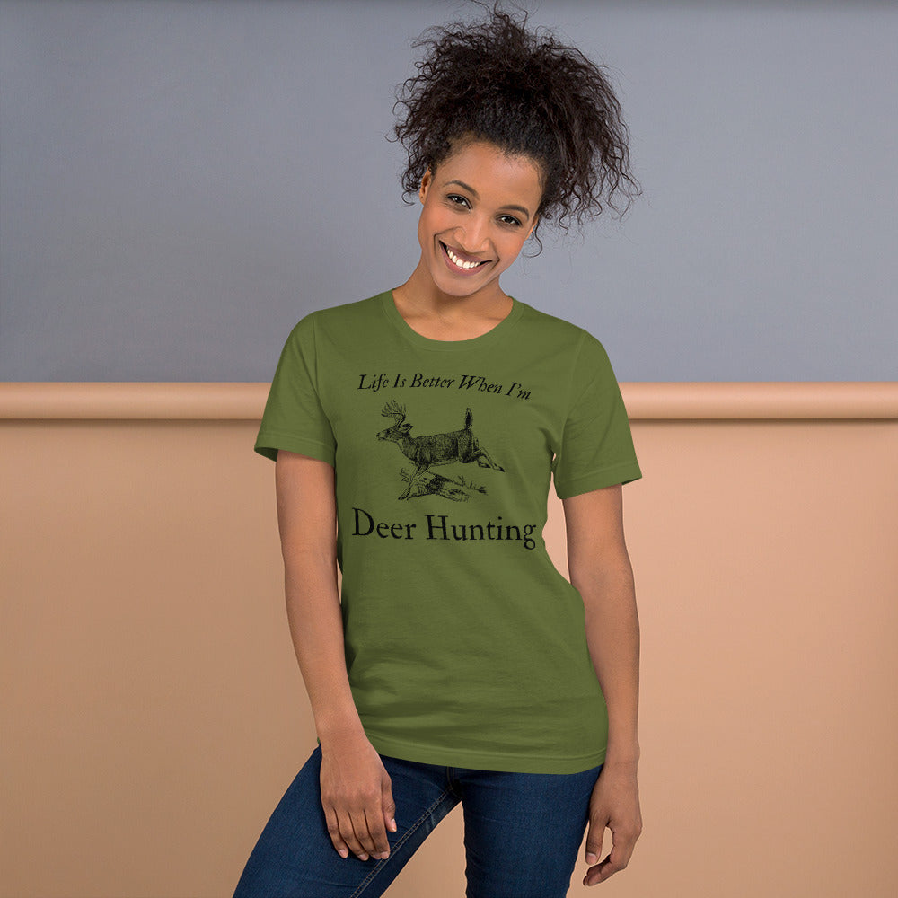 Outdoor lifestyle deer hunting themed t-shirt for avid hunters.