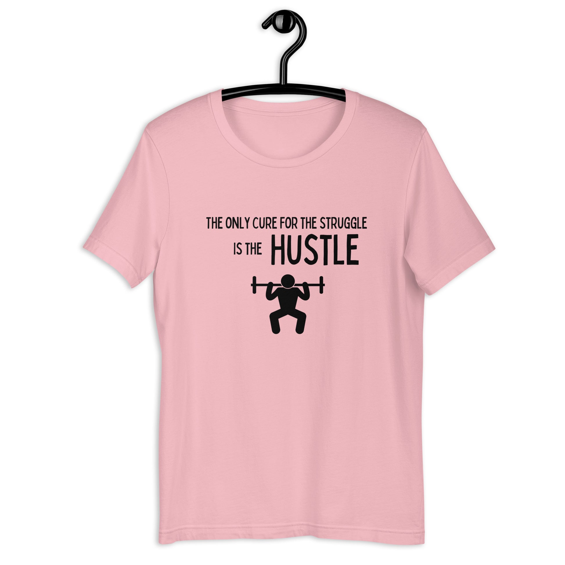 Comfortable hustle shirt for gym workouts and business owners
 pink