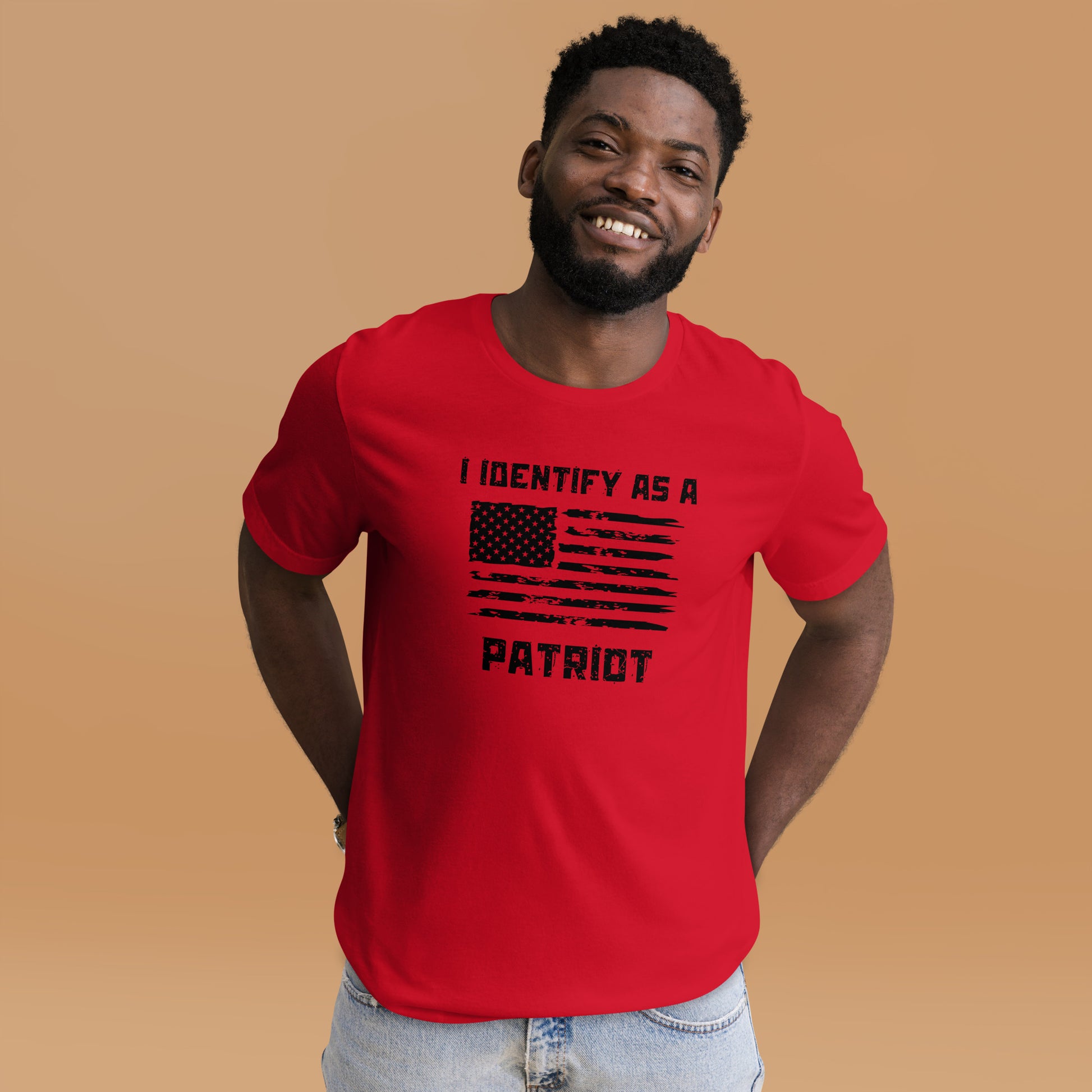 Bold American patriotic t-shirt with vintage flag design
