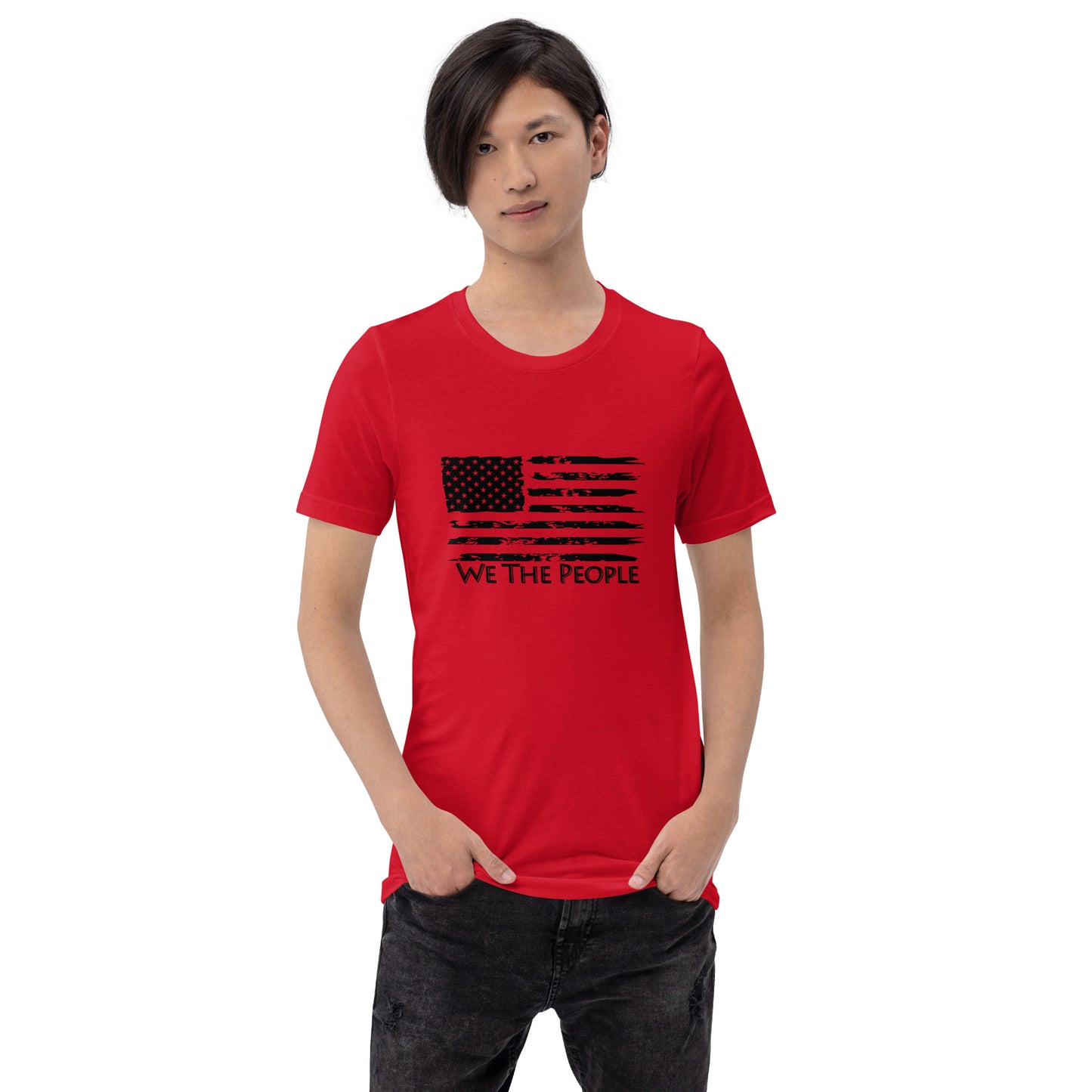 Eco-friendly made-to-order rustic flag t-shirt showcasing American pride