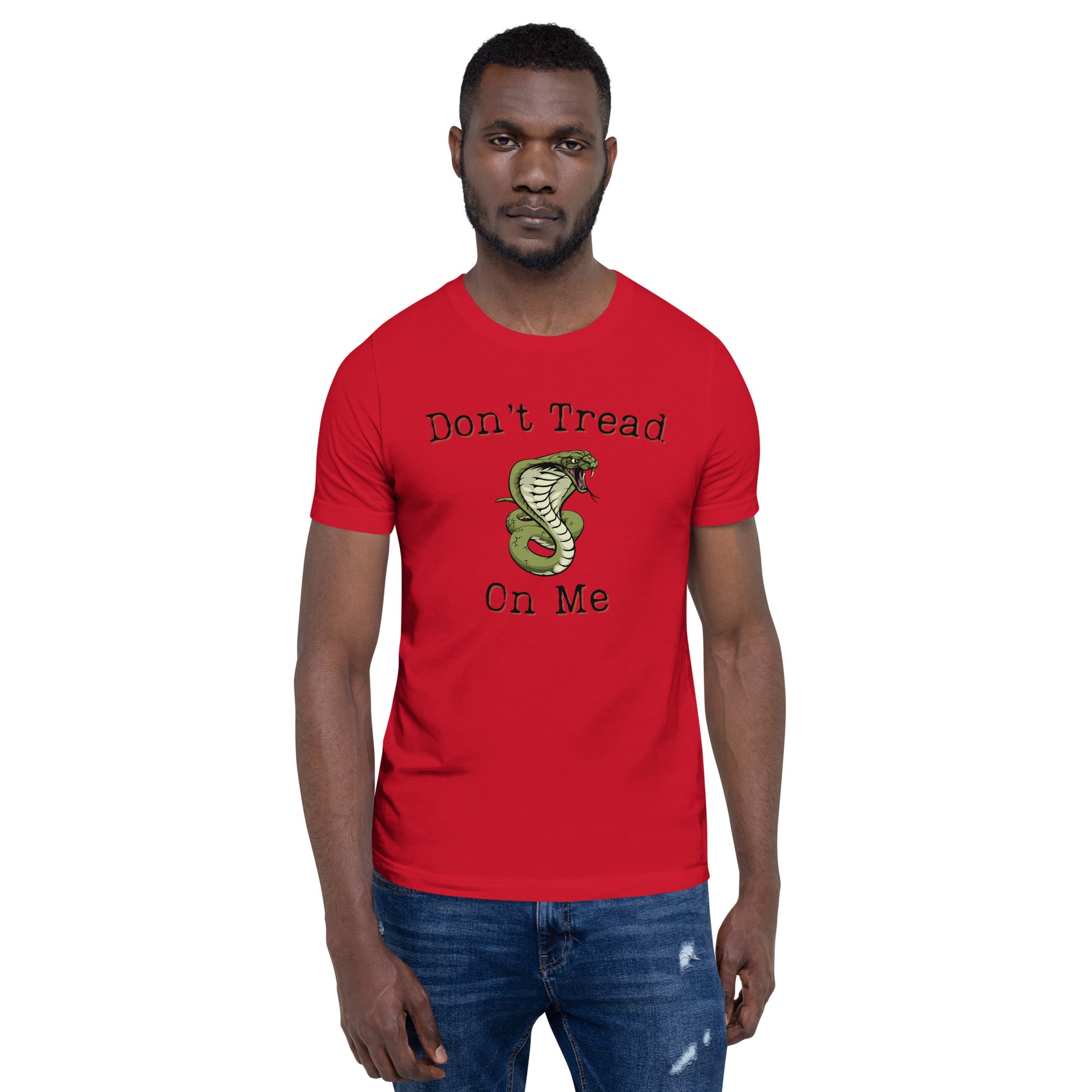 Modern rustic font t-shirt with Don’t Tread on Me design
