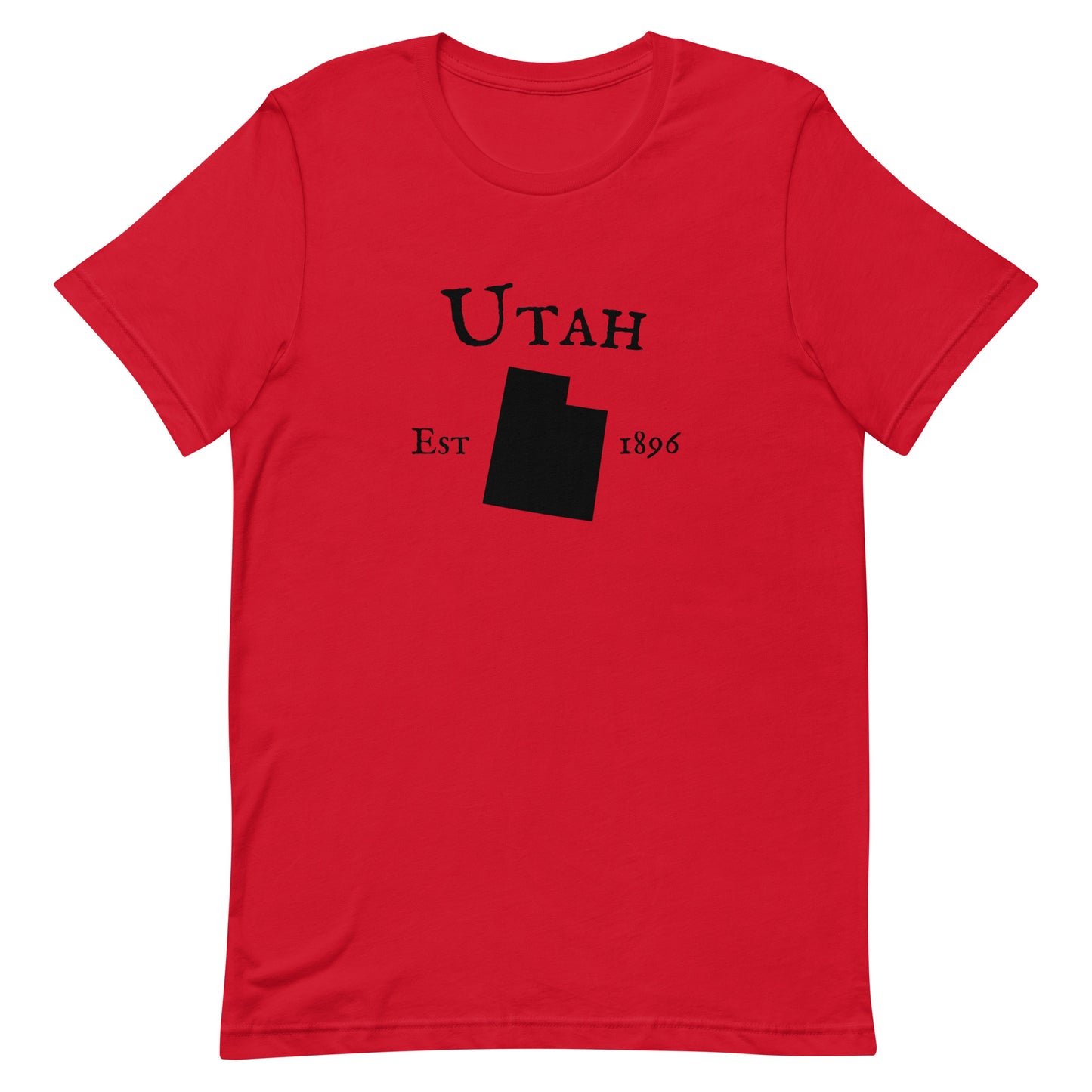 Utah established in 1896 t-shirt with state graphic
