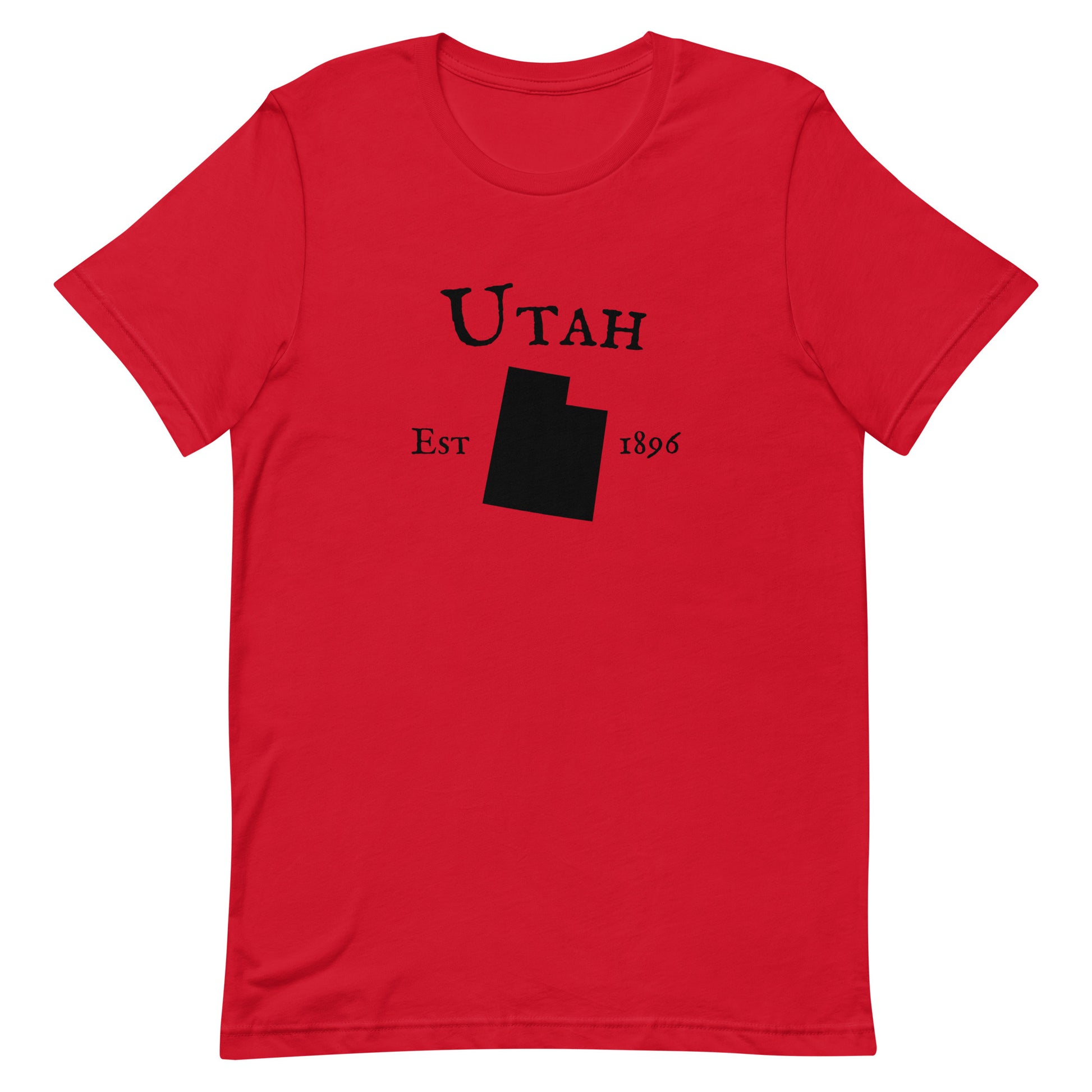 Utah established in 1896 t-shirt with state graphic
