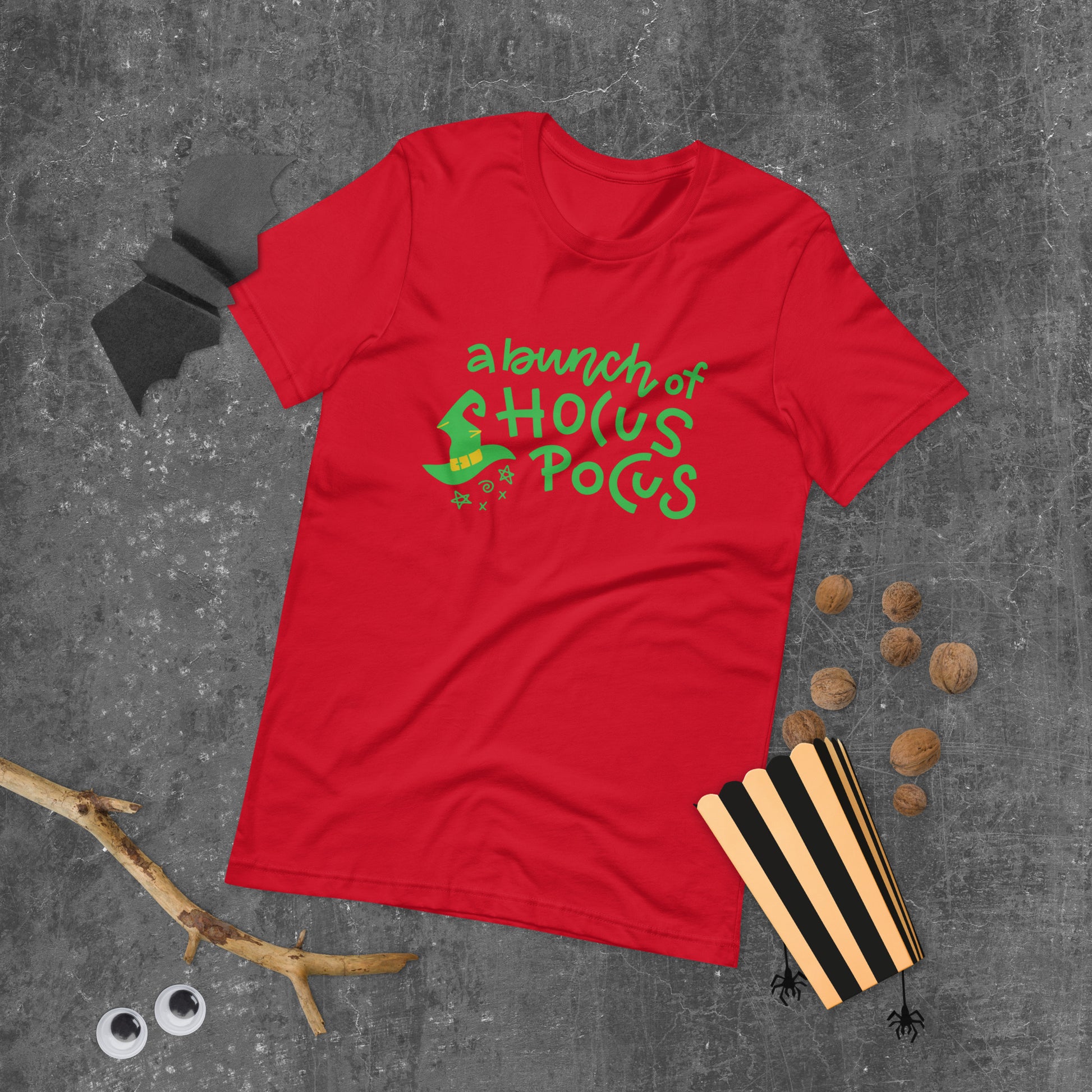 Soft cotton Halloween shirts hocus pocus themed with witch hat graphic
