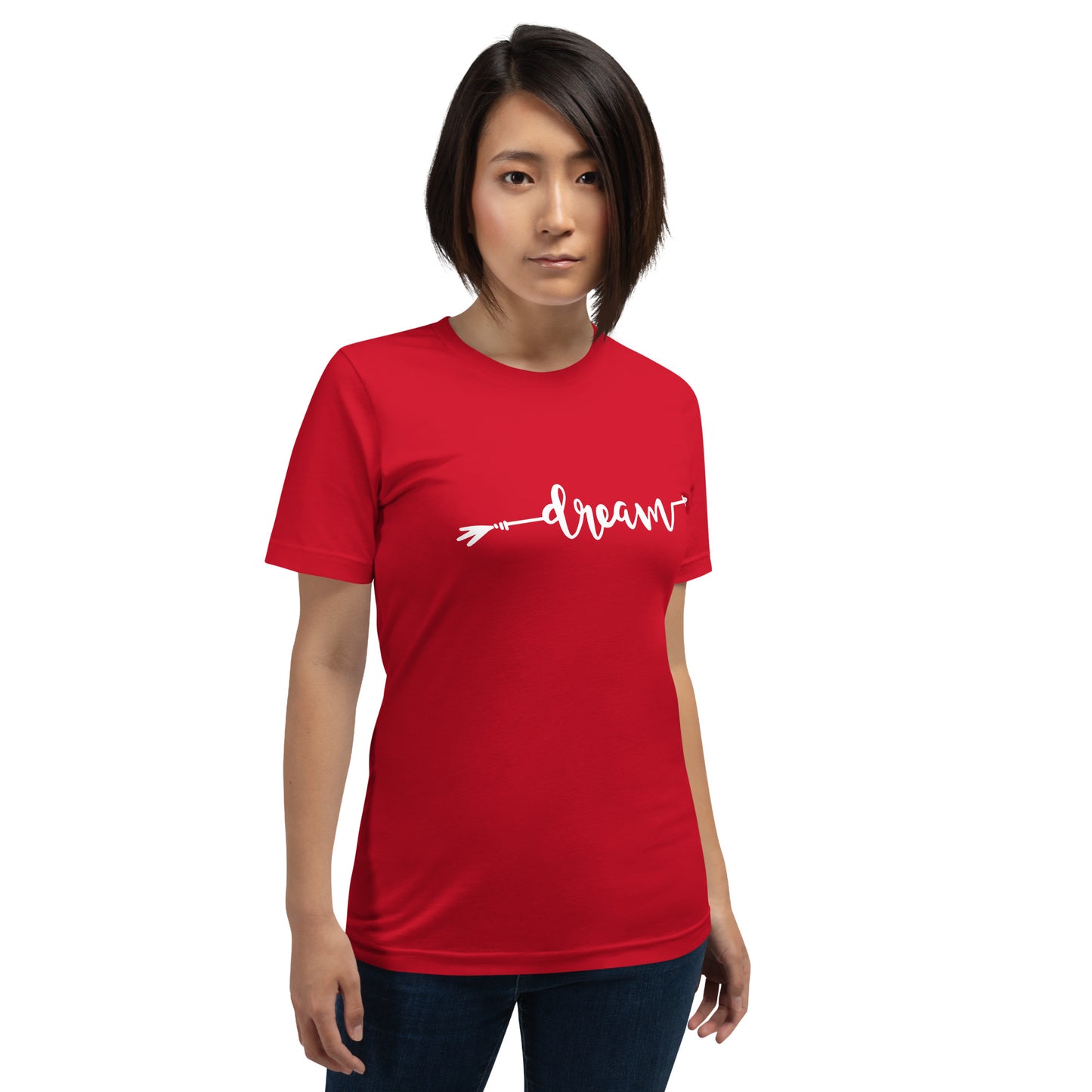 Inspirational women’s t-shirt with motivational dream message

