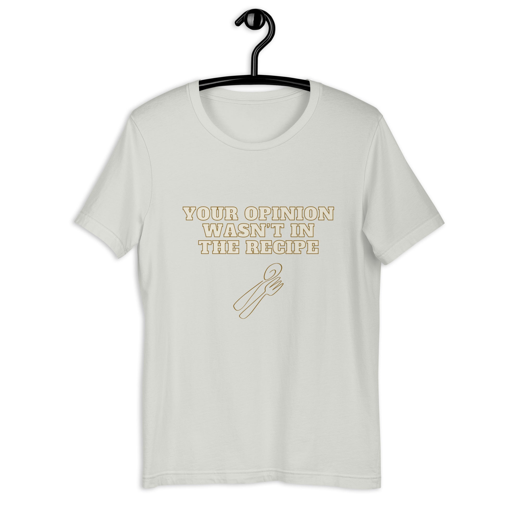 Lightweight cooking shirt with bold text design
