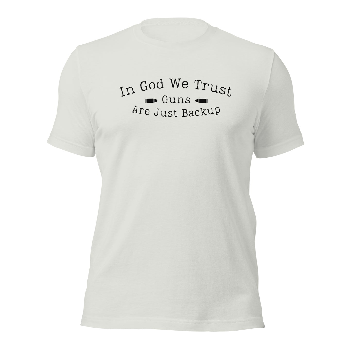 Christian shirt with "In God We Trust" and gun theme

