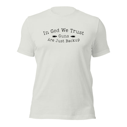 Christian shirt with "In God We Trust" and gun theme
