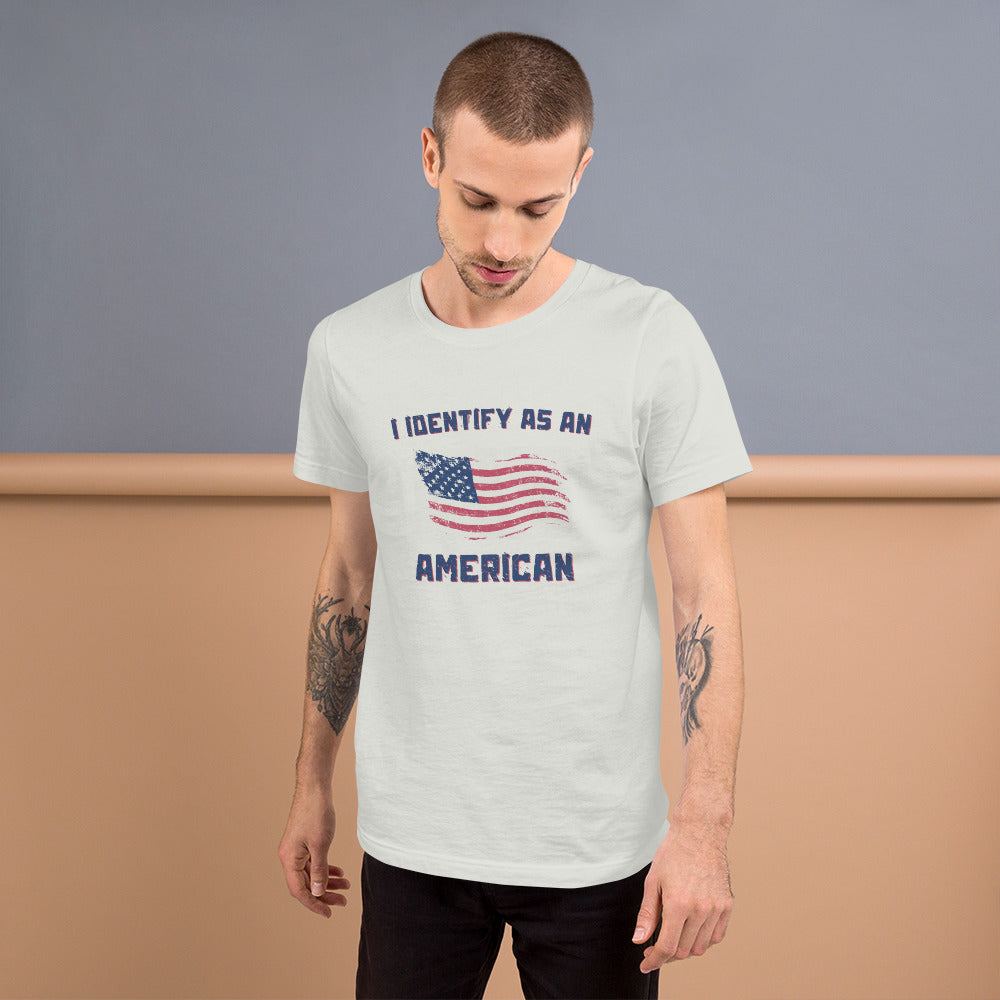 Patriotic t-shirt with bold American pride message
