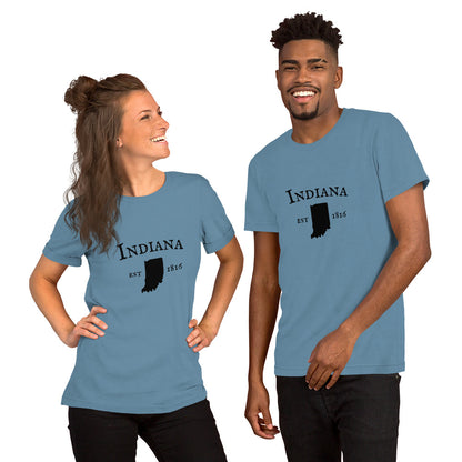 Indiana shirt with state outline and classic look
