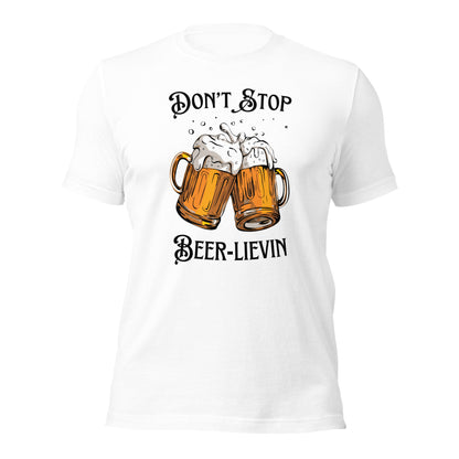 Humorous beer drinking t-shirt with bold, catchy design
