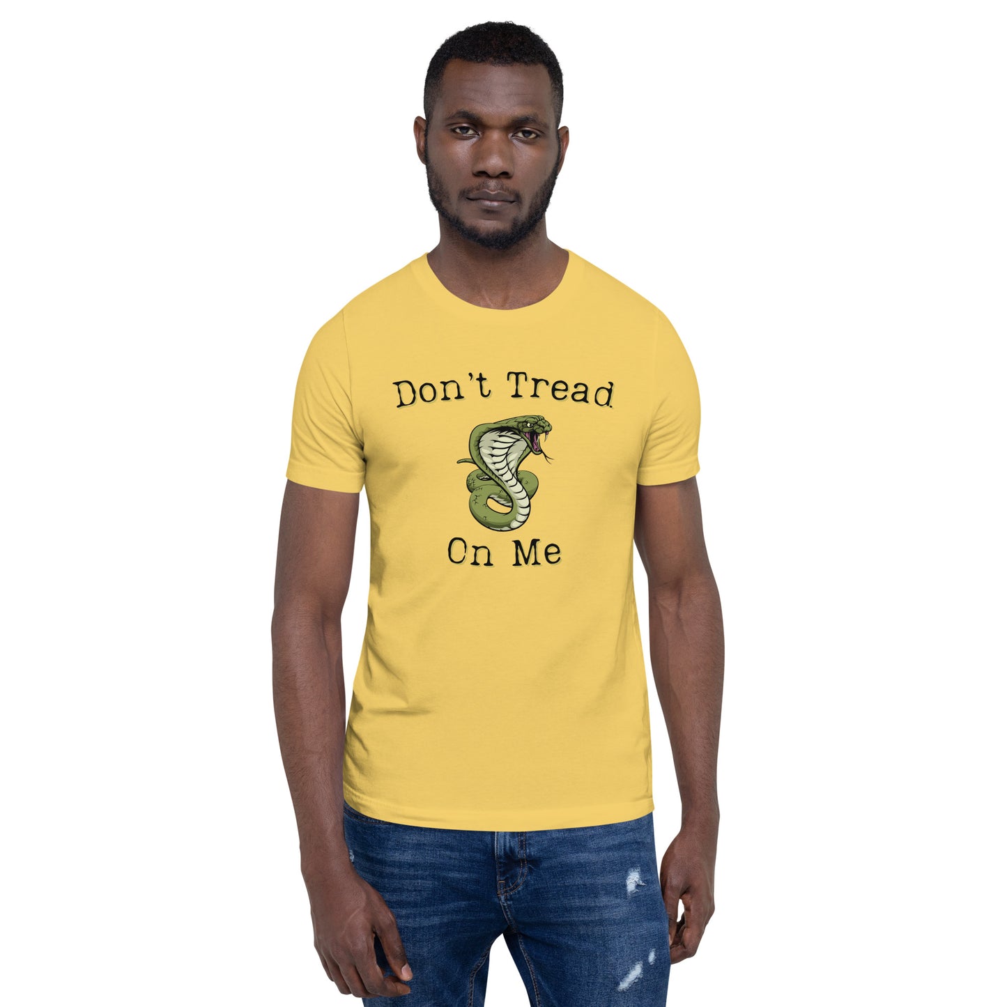 Rustic patriotic shirt with timeless Don’t Tread on Me message
