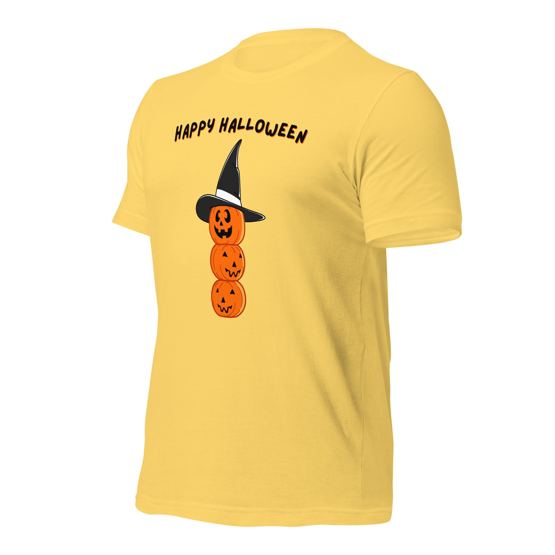 Soft cotton Halloween t-shirt with expressive pumpkin faces
