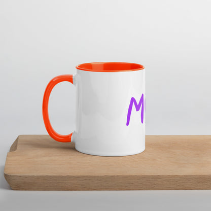 Mom coffee mug with handwritten look and heart “O”

