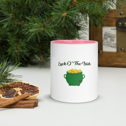 Ceramic mug with Luck O’ The Irish design, perfect for coffee lovers