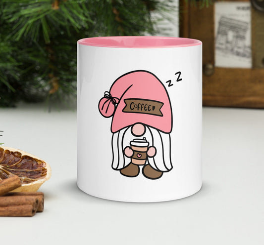Gnome coffee mug with colorful rim